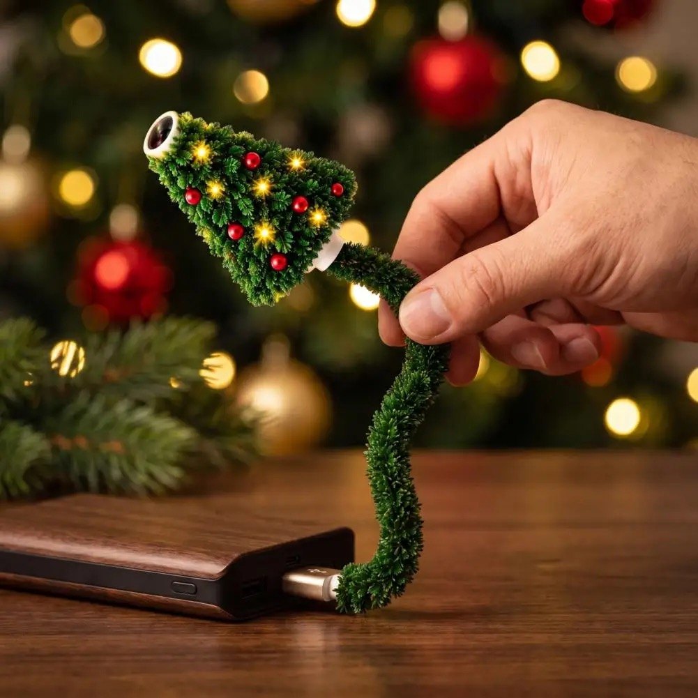 Bendable garland neck, powered by a USB power bank